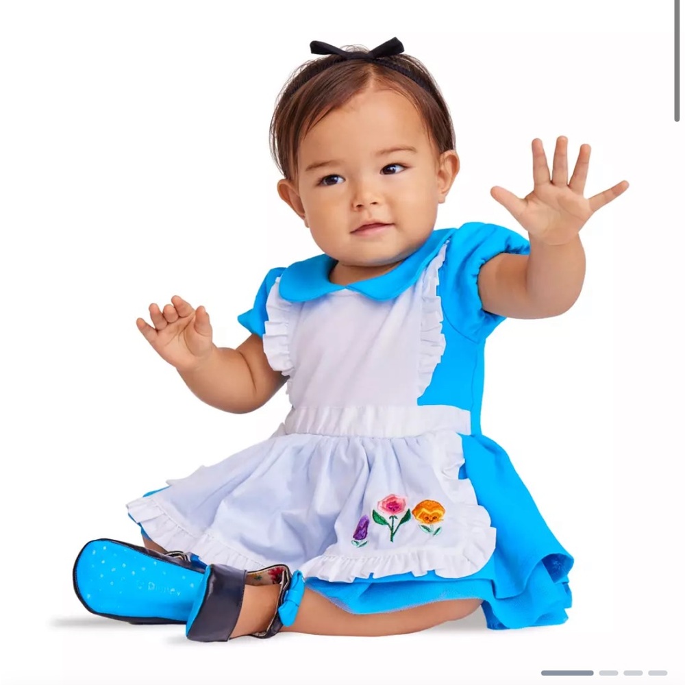 Disney Alice in Wonderland Dress and bow for baby size 18-24 months NWT